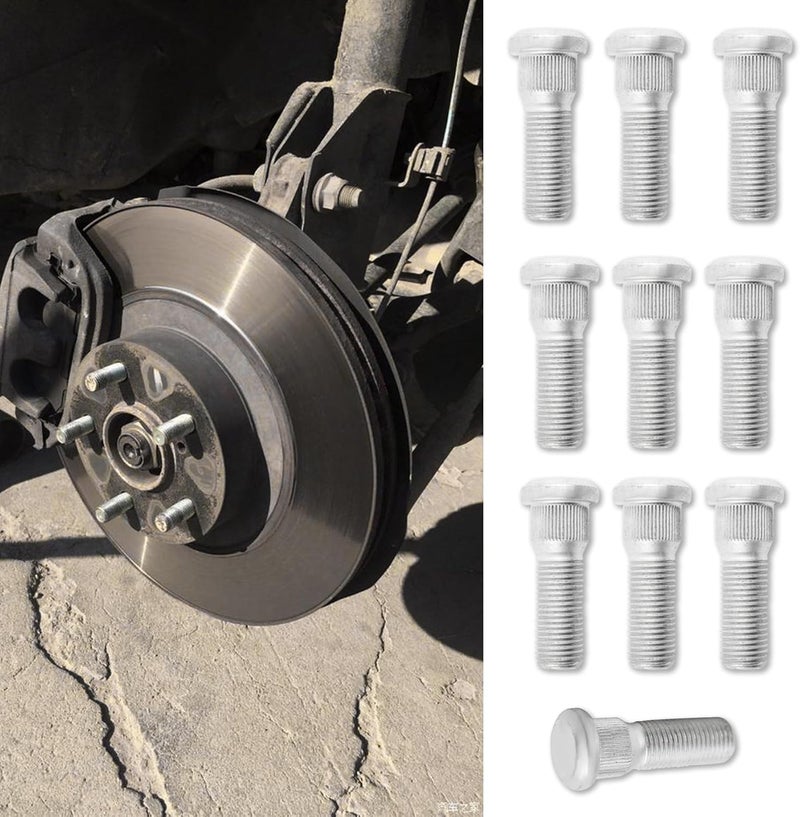 PACLVIO 10PCS Wheel Studs, Steel Tire Studs, 49mm Long & M12x1.5 Steel Lug Bolts, Wheel Lug Stud Car Accessories Compatible with Chevy Lexus Toyota Scion Pontiac,Replace #610-266 90942-02049 (10Pcs) - Image 1